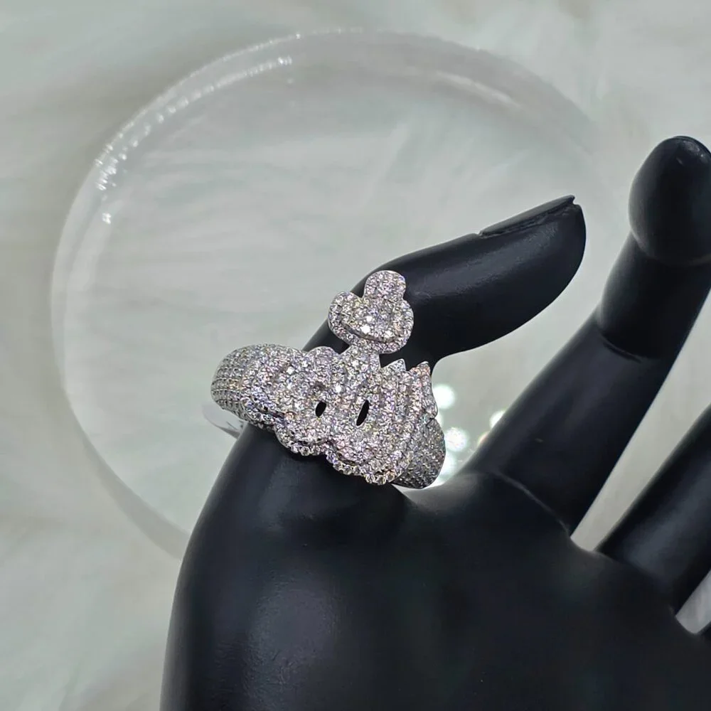Allah Ring - 4ct Solid 925 Sterling Silver Iced out VVS D Moissanite Size 12